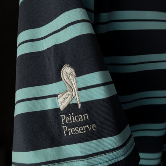 Under Armour HeatGear Blue Pelican Striped Polo (L) OMG! 😎 - Picture 9 of 9